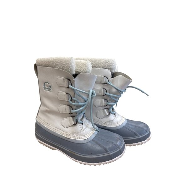 Sorel Mens White & Gray Fur Lined Winter Boots Size 8 SKU...